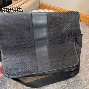 Coach Signature Hudson Commuter Laptop Messenger Bag Black Vintage L0885-F77004